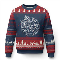 Funny I Like Murder Shows Comfy Clothes And Maybe 3 People Ugly Christmas Sweater Halloween Crime Show Lover - Wonder Print Shop