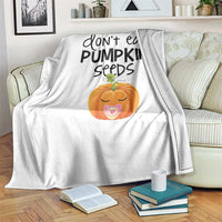 Halloween Pregnancy Reveal Throw Blanket Don't Eat Pumpkin Seeds Maternity Baby Pumpkin - Wonder Print Shop