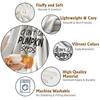 Halloween Pregnancy Reveal Throw Blanket Don't Eat Pumpkin Seeds Maternity Baby Pumpkin - Wonder Print Shop