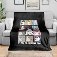 Halloween Pregnancy Reveal Throw Blanket In My Pregnant Era Maternity Ghost - Wonder Print Shop