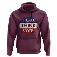 Read Think Vote Hoodie Presidential Election 2024 Vintage USA Flag