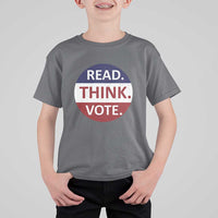 Read Think Vote T Shirt For Kid Presidential Election 2024 Vintage USA Flag - Wonder Print Shop