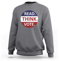 Read Think Vote Sweatshirt Presidential Election 2024 Vintage USA Flag - Wonder Print Shop