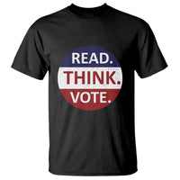 Read Think Vote T Shirt Presidential Election 2024 Vintage USA Flag - Wonder Print Shop