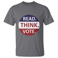 Read Think Vote T Shirt Presidential Election 2024 Vintage USA Flag - Wonder Print Shop