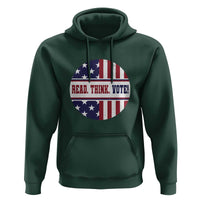 Read Think Vote Hoodie Presidential Election 2024 Vintage American Flag
