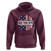Read Think Vote Hoodie Presidential Election 2024 Vintage American Flag