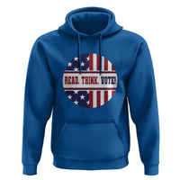 Read Think Vote Hoodie Presidential Election 2024 Vintage American Flag