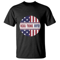 Read Think Vote T Shirt Presidential Election 2024 Vintage American Flag - Wonder Print Shop