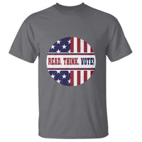 Read Think Vote T Shirt Presidential Election 2024 Vintage American Flag - Wonder Print Shop