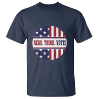 Read Think Vote T Shirt Presidential Election 2024 Vintage American Flag - Wonder Print Shop