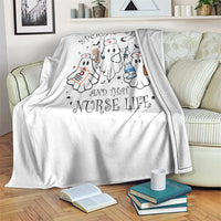 Halloween Nurse Throw Blanket Spooky Vibes And That Nurse Life Ghost - Wonder Print Shop