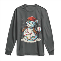 Funny Christmas Baseball Long Sleeve Shirt Cute Snowman Baseball Players Santa Hat