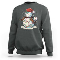 Funny Christmas Baseball Sweatshirt Cute Snowman Baseball Players Santa Hat - Wonder Print Shop