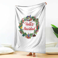 Christmas In Mexico Throw Blanket Feliz Navidad Xmas Wreath - Wonder Print Shop