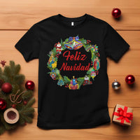 Christmas In Mexico T Shirt Feliz Navidad Xmas Wreath - Wonder Print Shop