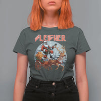 Funny Santa Heavy Metal Christmas T Shirt For Women Sleigher Xmas Rock & Roll - Wonder Print Shop