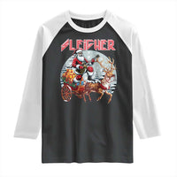 Funny Santa Heavy Metal Christmas Raglan Shirt Sleigher Xmas Rock & Roll - Wonder Print Shop