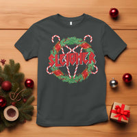 Funny Christmas Heavy Metal T Shirt Sleigher Xmas Pentagram Candy Cane - Wonder Print Shop