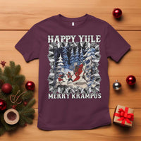 Happy Yule Merry Krampus T Shirt Vintage Krampus Black Cat - Wonder Print Shop