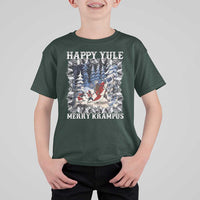 Happy Yule Merry Krampus T Shirt For Kid Vintage Krampus Black Cat - Wonder Print Shop