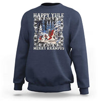 Happy Yule Merry Krampus Sweatshirt Vintage Krampus Black Cat - Wonder Print Shop