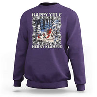 Happy Yule Merry Krampus Sweatshirt Vintage Krampus Black Cat - Wonder Print Shop