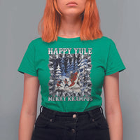 Happy Yule Merry Krampus T Shirt For Women Vintage Krampus Black Cat - Wonder Print Shop