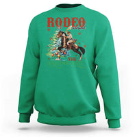 Western Christmas Sweatshirt Rodeo Around The Christmas Tree Cowgirl - Wonder Print Shop