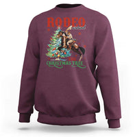 Western Christmas Sweatshirt Rodeo Around The Christmas Tree Cowgirl - Wonder Print Shop