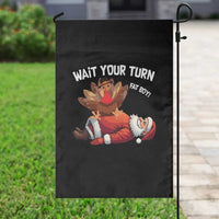 Funny ThanksMas Garden Flag Wait Your Turn Fat Boy Turkey Santa - Wonder Print Shop