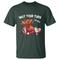 Funny ThanksMas T Shirt Wait Your Turn Fat Boy Turkey Santa - Wonder Print Shop