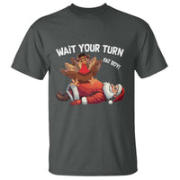 Funny ThanksMas T Shirt Wait Your Turn Fat Boy Turkey Santa - Wonder Print Shop