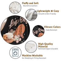 Funny Retro Thanksgiving Throw Blanket Leg Day Fall Season Family Matching - Wonder Print Shop