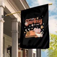 Funny Retro Thanksgiving Garden Flag Talk Turkey To Me Fall Season Family Matching - Wonder Print Shop