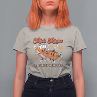 Funny Retro Thanksgiving T Shirt For Women Thick Thighs And Pumpkin Pie Fall Season Family Matching - Wonder Print Shop