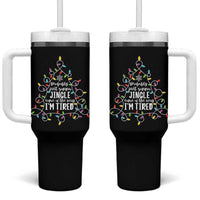 Probably Just Gonna Jingle Some Of The Way I'm Tired Christmas Tumbler With Handle Xmas Light - Wonder Print Shop