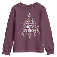 Probably Just Gonna Jingle Some Of The Way I'm Tired Christmas Youth Sweatshirt Xmas Light - Wonder Print Shop