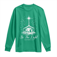 Be The Light Christian Christmas Long Sleeve Shirt Nativity Scene Bible Verse - Wonder Print Shop
