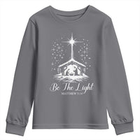 Be The Light Christian Christmas Youth Sweatshirt Nativity Scene Bible Verse - Wonder Print Shop