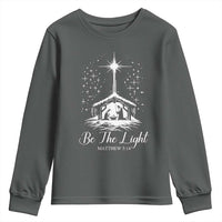 Be The Light Christian Christmas Youth Sweatshirt Nativity Scene Bible Verse - Wonder Print Shop