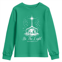 Be The Light Christian Christmas Youth Sweatshirt Nativity Scene Bible Verse - Wonder Print Shop