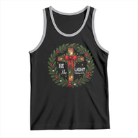 Christmas Be The Light Tank Top Christian Xmas Holiday Wreath Cross - Wonder Print Shop