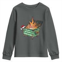 Funny Lil Dumpster Fire 2025 Youth Sweatshirt The Year We Couldnt Afford Anything - Wonder Print Shop