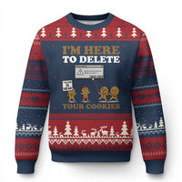 Funny Christmas I Am Here To Delete Your Cookie Ugly Christmas Sweater Xmas Gingerbread Lover - Wonder Print Shop