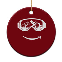 Funny Skiing Snowboard Ceramic Ornament Snow Goggles Snow Mountain Winter Sport - Wonder Print Shop