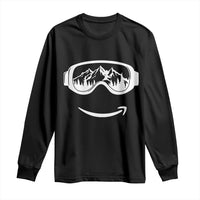 Funny Skiing Snowboard Long Sleeve Shirt Snow Goggles Snow Mountain Winter Sport - Wonder Print Shop