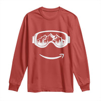 Funny Skiing Snowboard Long Sleeve Shirt Snow Goggles Snow Mountain Winter Sport - Wonder Print Shop