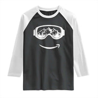 Funny Skiing Snowboard Raglan Shirt Snow Goggles Snow Mountain Winter Sport - Wonder Print Shop