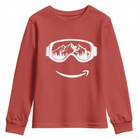 Funny Skiing Snowboard Youth Sweatshirt Snow Goggles Snow Mountain Winter Sport - Wonder Print Shop